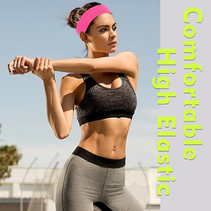 Workout Headbands Non Slip Headband Sport Headbands Sweatbands Elastic Sport Hair Bands for Sports Travel Indoor Fitness Gym
