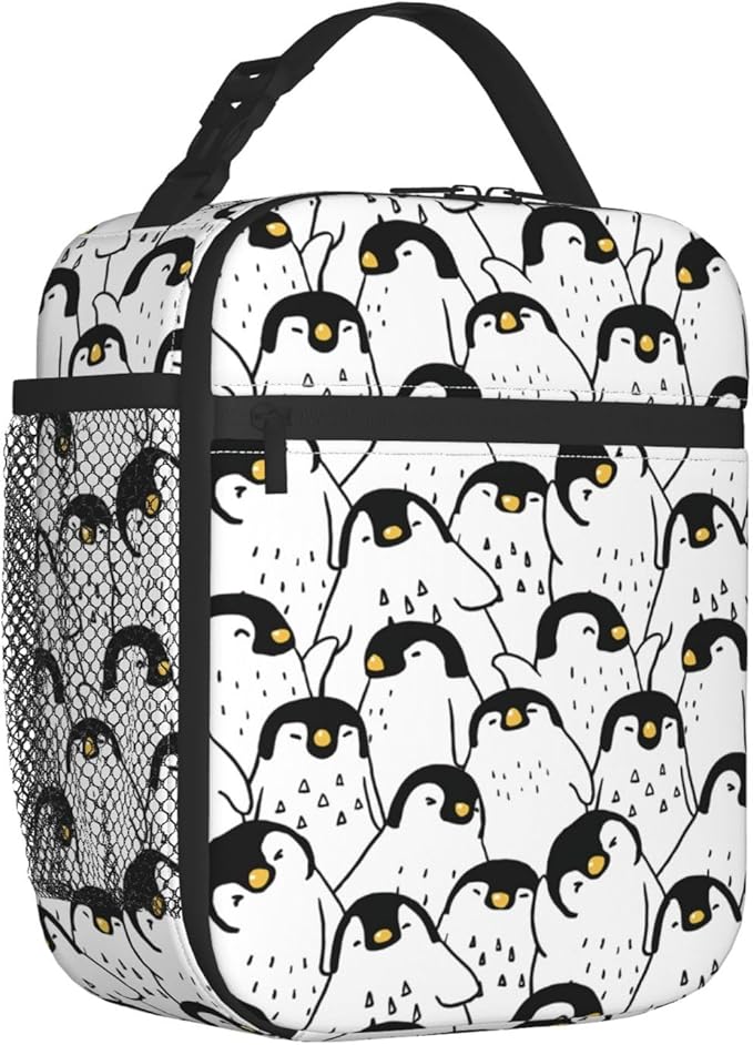 Cute Penguin Lunch Box for Adults Kids Women Men Animal Lunch Bag Cooler Tote Reusable Insulated Lunch Bag Container Gifts for Office Picnic Travel Work School