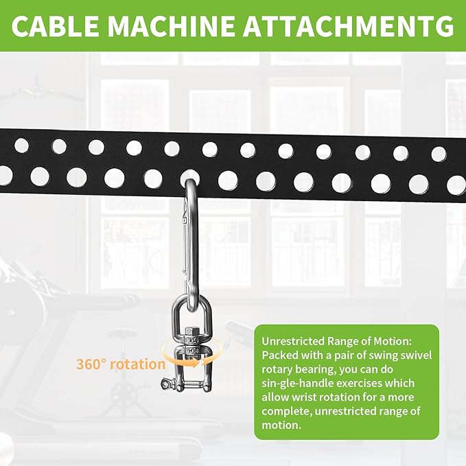 Multi-Grip LAT Pull Down Bar Hardened Powder-Coated Finish, 360° Rotating Stainless Steel Adapter, Neutral & Wide Grip Spreader Bar for Pulley System Gym & Cable Machines