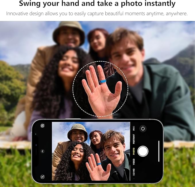 Fitness Tracker Smart Ring,Step Counter,Heart Rate Blood Oxygen Sleep Tracker Health Ring, 6ATM Waterproof Long Battery Life Smart Rings Compatible with iOS & Android （Blue-2）