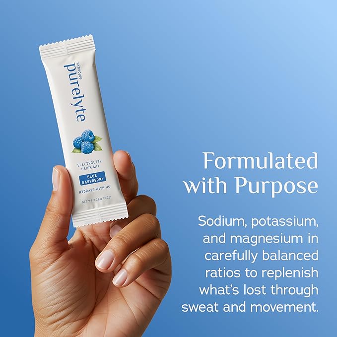 Electrolyte Drink Mix – Sugar-Free Hydration Powder Packets – Clean Electrolytes with Trace Minerals – Keto, Vegan, Gluten-Free – No Artificial Sweeteners – 30 Sticks – Blue Raspberry