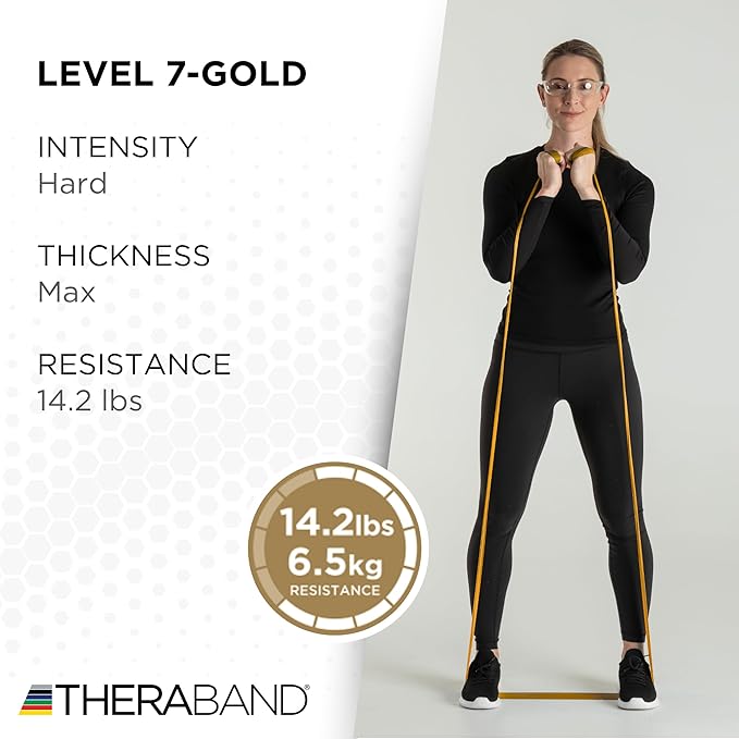 THERABAND Resistance Band, Black, Special Heavy, 50-Yard Roll, Latex Elastic Band for Exercise