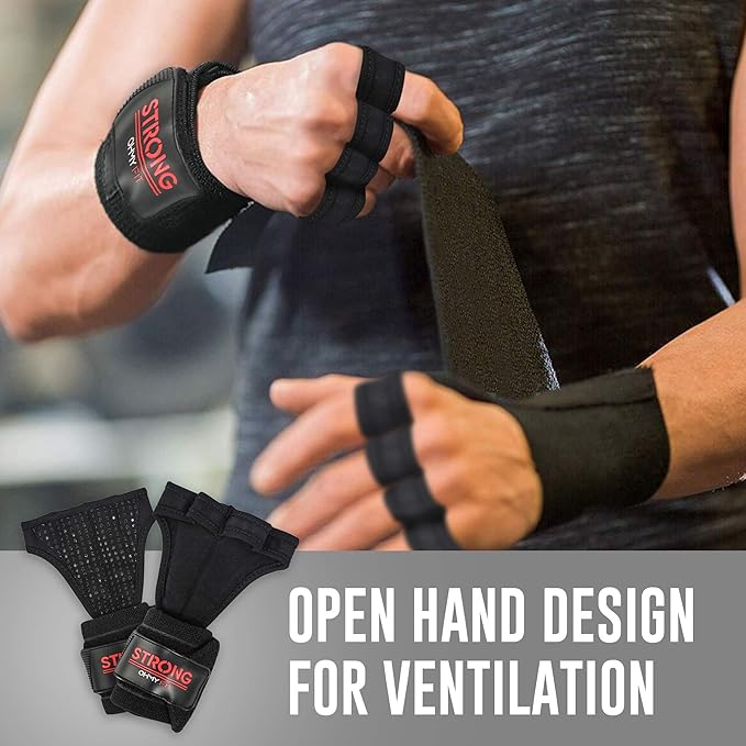 Men's Heavy Duty Wrist Wrap Gloves - Ideal for Workouts, Gym, Deadlifts, and Crossfit with Wrist Palm Protection