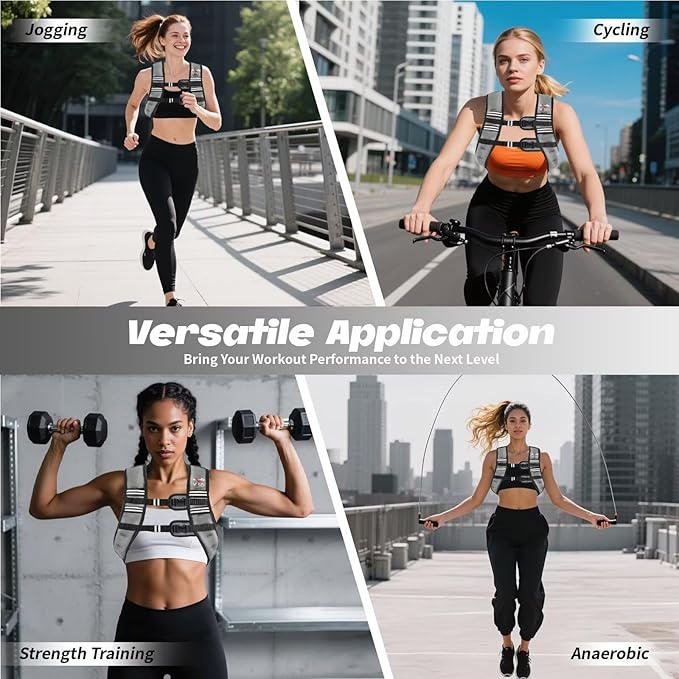 VBSD Weighted Vest Woman 6lb/8lb/12lb/16lb/20lb/25lb/30lb Weight Vest for Women Men Body Weight Vests for Walking Strength Training Running Workout Jogging Fitness