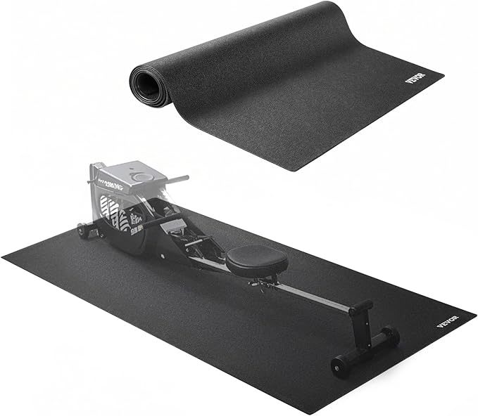 VEVOR Treadmill Mat for Carpet Floor, Exercise Equipment Mat for Treadmills, Stationary & Recumbent Bikes, High Density PVC Floor Protector Gym Mats, Waterproof and Non-Slip for Home Gym