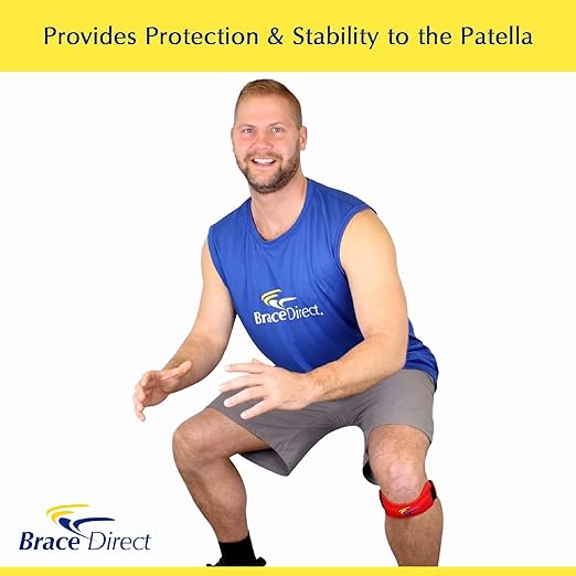 Brace Direct Patella Knee Strap for Tendon Support - Adjustable Band Brace for Running, Volleyball, Basketball - Pain Relief from Arthritis, Tendonitis, Patellar Tendon Strains - Prevent Injuries