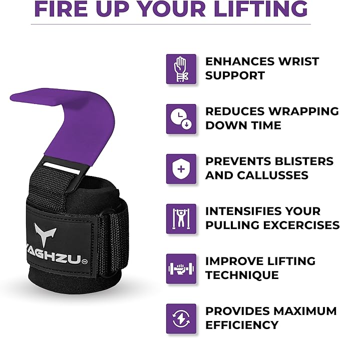 Weight Lifting Hooks, Padded Weight Lifting Straps Wrist Straps for Men and Women, Premium Deadlift Straps for Weightlifting and Powerlifting, Weight Lifting Gloves for Pull Ups