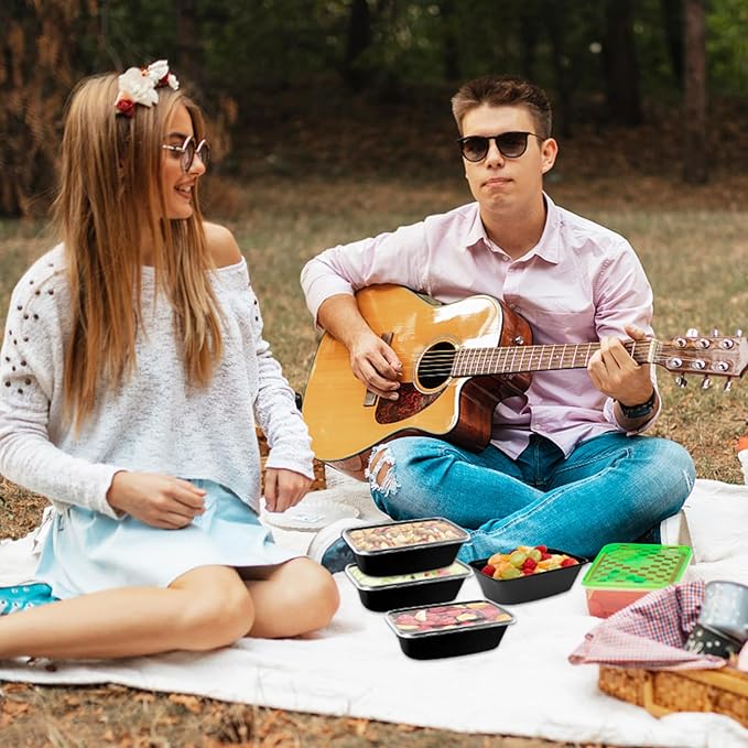 Tiny Meal Prep Containers, 12 oz [50 Pack] - mini Single 1 Compartment Food Meal Prep Containers Reusable, BPA Free Small disposable Food Storage Containers with Lids Microwave Dishwasher Freezer Safe