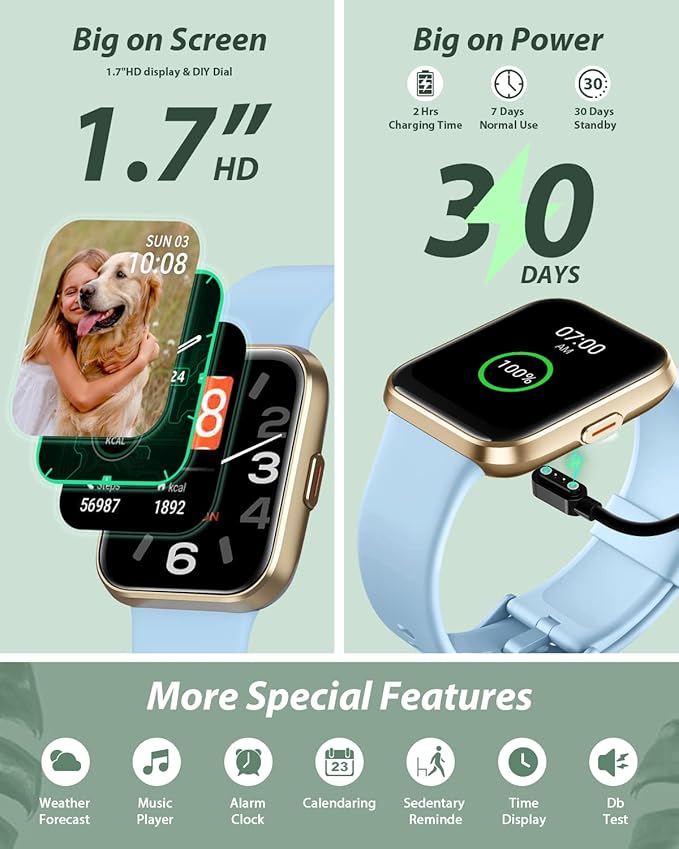 Smart Watch for Men Women(Call Receive/Dial), Alexa Built-in, 1.8" Touch Screen Fitness Tracker with Heart Rate Sleep Tracking, 100 Sports Modes, IP68 Waterproof Smartwatch for Android iPhone