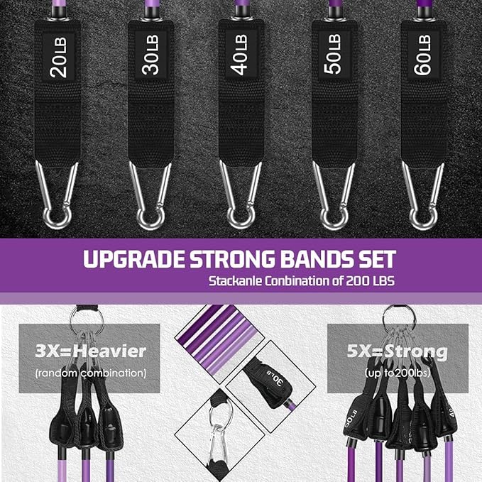 VEICK Resistance Bands, Exercise Bands, Workout Bands, Resistance Bands for Working Out with Handles for Men and Women, Exercising Bands for Fitness Weights Work Out at Home