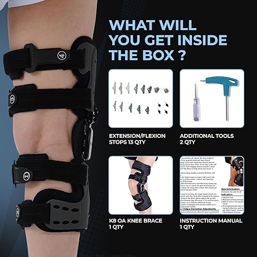 Z1 K8 Eco Assist OA Unloader Knee Brace - Support for Osteoarthritis - Bone on Bone & Rheumatoid Arthritis Knee Joint Pain Relief and Degeneration - Cartilage Defect Repair (Medial Right)