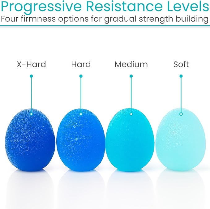 Vive Squeeze Balls for Hand Therapy Set (4 Pack) - Grip Strengthener Occupational Exercise Equipment for Arthitis, Parkinsons, Stroke, Carpal Tunnel Recovery - Stress Relief Massage Putty Finger Toy