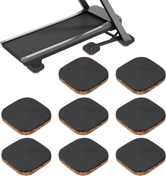 PATIKIL 8 Pcs Treadmill Mat Pads, 4x4x0.6 High Density Foam Anti Vibration Pad Sound Proof Floor Mat Exercise Equipment Mat for Carpet Protect Noise Reduction Home Gym, Black