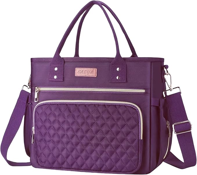 EASYA Large Women Lunch Bags for Work Insulated/Insulated Adult Lunch Box for Womens/Nylon Thermal Lunch Bag for Women/Leakproof Cooler Lunch Tote Bag with Storage Pocket (Mirage Purple)