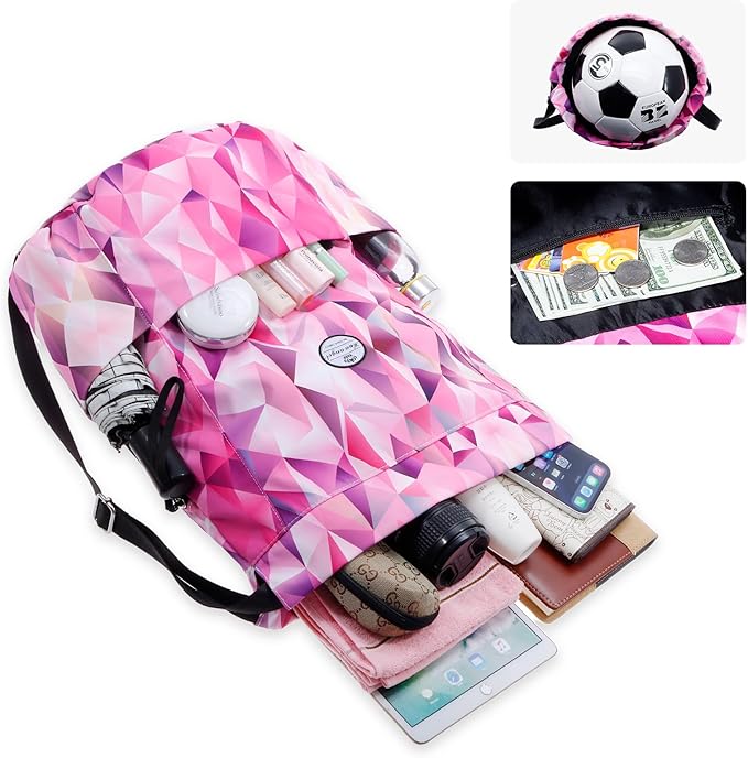 HUA ANGEL Drawstring Backpack Bag, Sport Gym Sackpack Lightweight Small Gym Bag for Men Women Pull String Sport Beach Bag