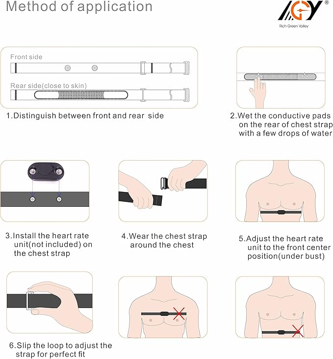Heart Rate Monitor Replacement Chest Strap Compatible with Myzone Strap MZ-3 & MZ-1Belt 2 Pack