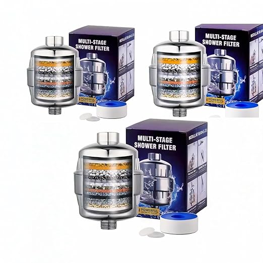 You get 3 Pack of 20 Stage High Output Revitalizing Shower Filter - Reduces Dry Itchy Skin, Dandruff, Eczema,Dramatically Improves Skin Condition,Hair&Nails