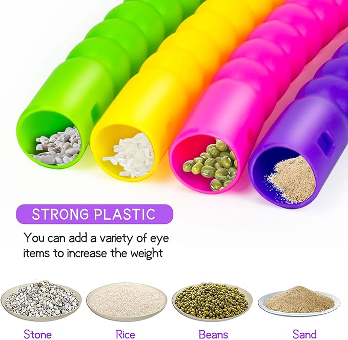 Exercise Hoops for Kids, 4P/8P Detachable & Size Adjustable Toy Color Hoop Rings for Outdoor Gymnastic Dog Agility Equipment Sports Party Games