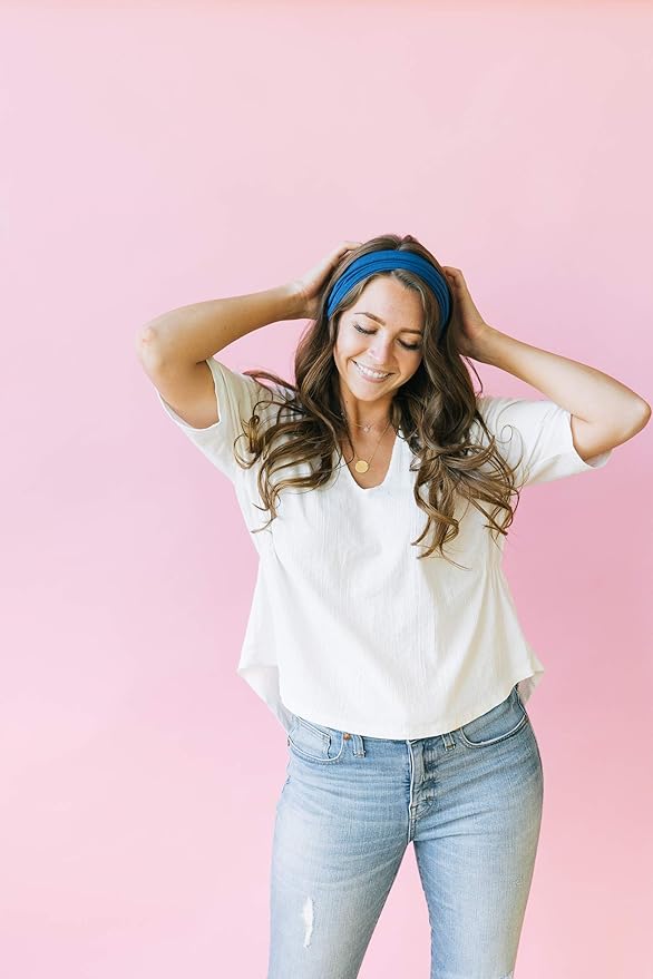 Maven Thread Workout Headbands for Women, 4 inch Thick Wide Non Slip Sweatbands, 2 Pack