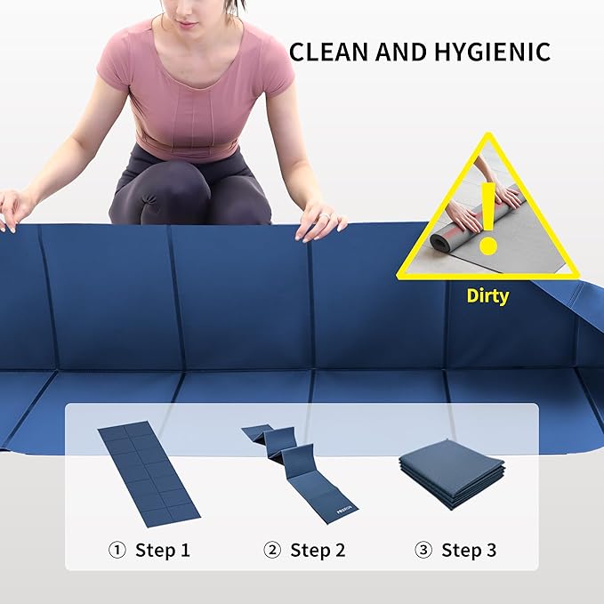 PROIRON Foldable Yoga Mat 0.24"/0.16" for Home Workout & Travel, Non Slip Travel Yoga Mats with Carry Bag, Packable Yoga Mat for Home Gym, Pilates, Fitness,Stretching