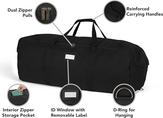 Covermates Keepsakes - Storage Duffel Bag - Heavy Duty Polyester - Reinforced Handles - Closet Storage, Black