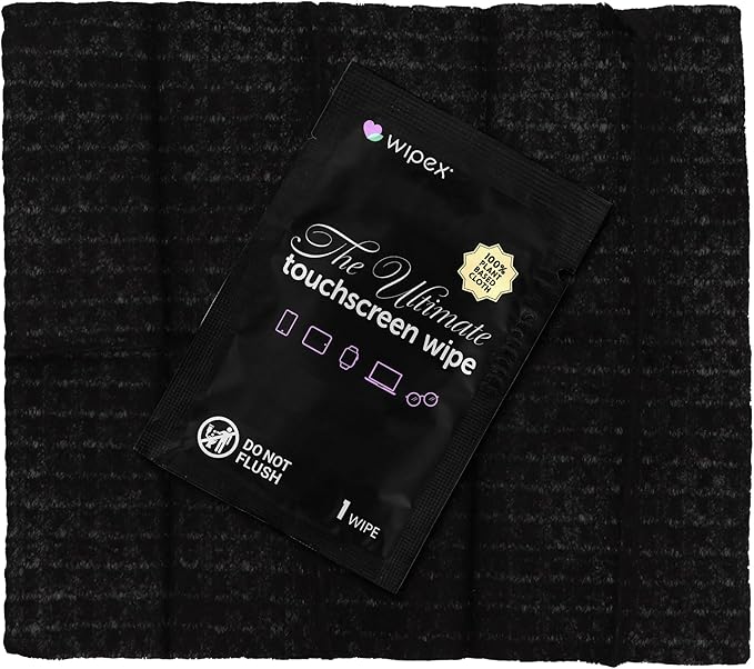 Wipex Car Screen Wipes for Electronics - 24 Individual Car Screen Cleaner Wipes - Plant-Based Touchscreen Cleaner Cloth for Dashboard Panels, Mobile Phone, Interior Car Cleaning Supplies (5.9"x4.92")