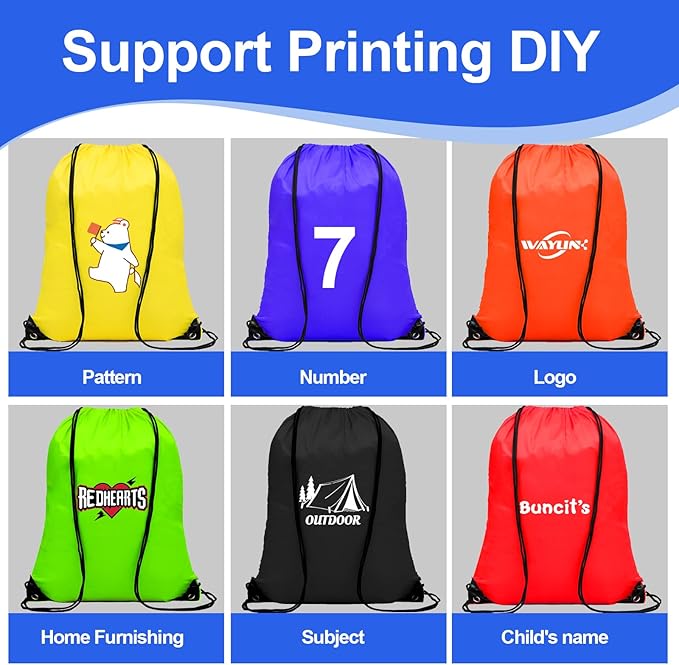 Drawstring Backpacks Bulk, 34Pcs Gym Bags, 6 Colors Gym Backpack for Men, Drawstring Bags Bulk, Draw String Back Bag Sports Backpack for School Sports and Outdoors