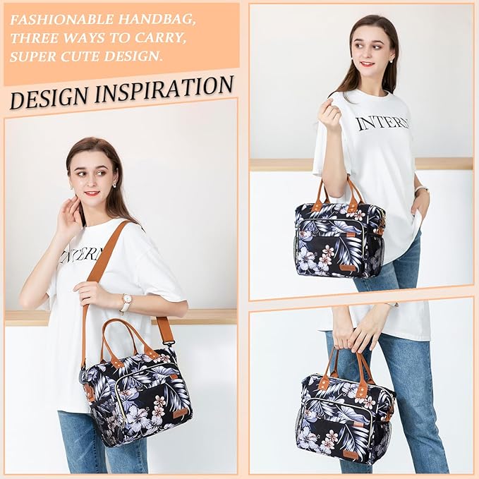 Hibiscus Lunch Box for Women Adult Insulated Lunch Bag Ladies Lunch Tote Bag for Work Loncheras para Mujer de Trabajo