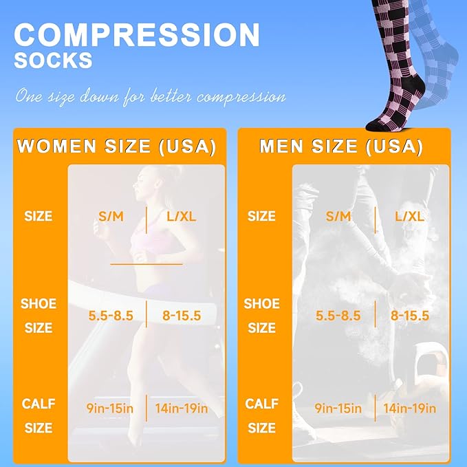 bropite Compression Socks for Women & Men Circulation-Compression Socks 20-30 mmhg-Best for Running,Medical,Nurse,Travel