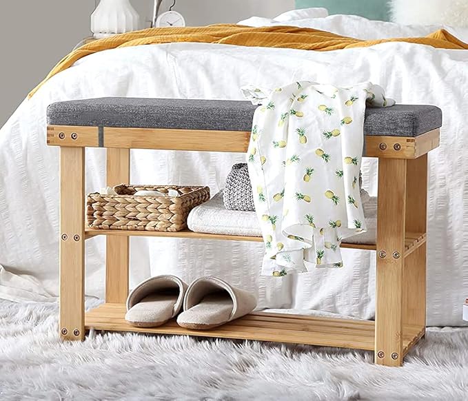 Loveboat Washable Bench Cushion, Non-Slip Bench Pad for Shoe Storage, Window, Piano, Dining 36"x14"x2" Milky White