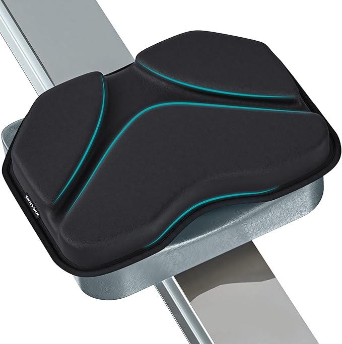 Rowing Machine Seat Cushion Compatible with Concept 2 Rower- Gel Seat Pad Also Compatible with Hydrow, Peloton and More Rowing Machines - Ideal Rower Accessories