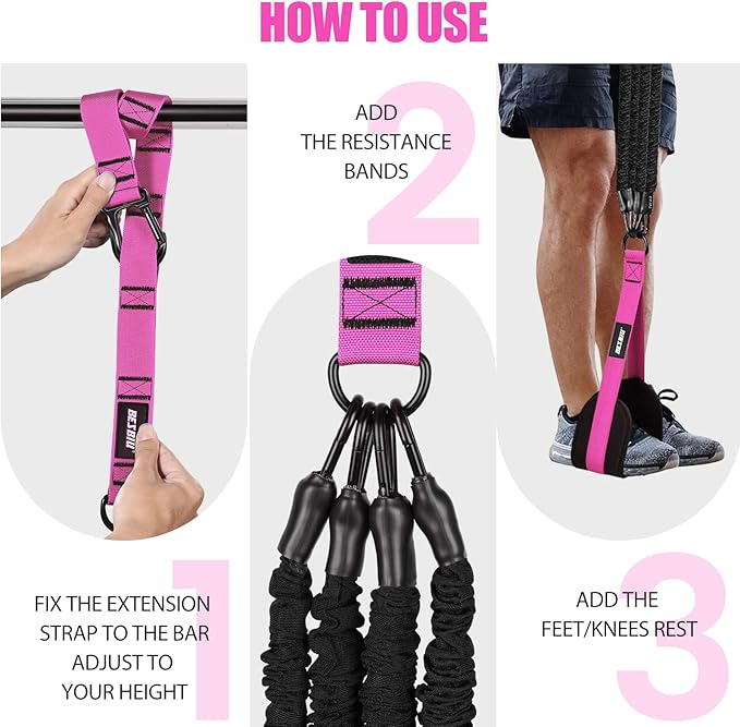 Pull Up Assistance Bands 260lbs, Heavy Pull Up Bands Resistance Bands for Pull Ups Working Out with Feet Rest, Pull Up Bar Bands Assistance Bands Strength Training Workout Equipment, Height Adjustable