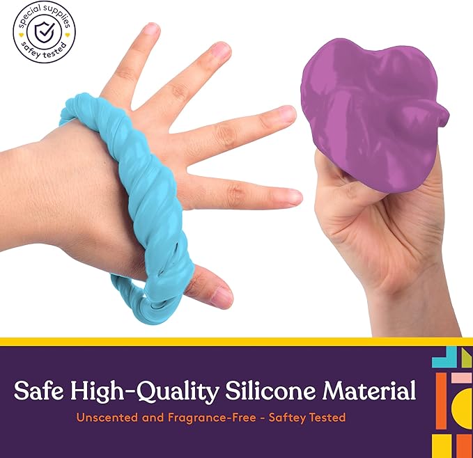 Special Supplies Therapy Putty for Teens and Adults - Resistive Hand Exercise Stress Relief Therapy Putty Kit, Set of 4 Strengths, Three Ounces of Each Putty (Unicorn Colors)