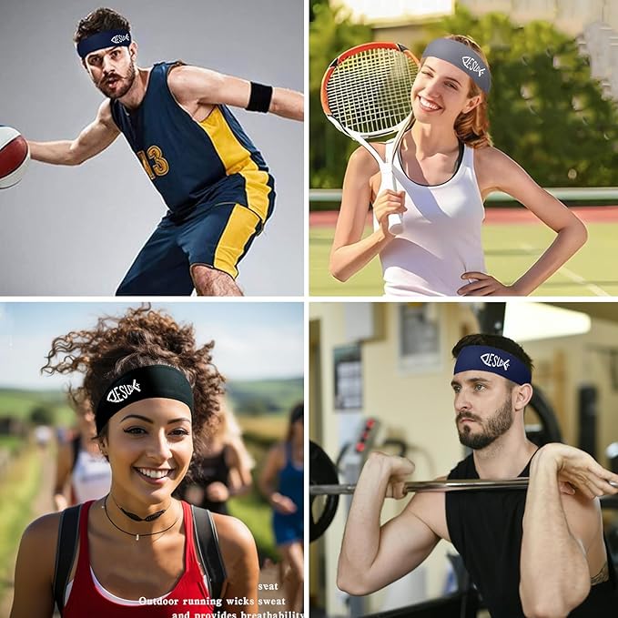 3pcs Headbands for Men Sports Sweat Bands Sweatbands for Mens Workout Running Headbands for Men