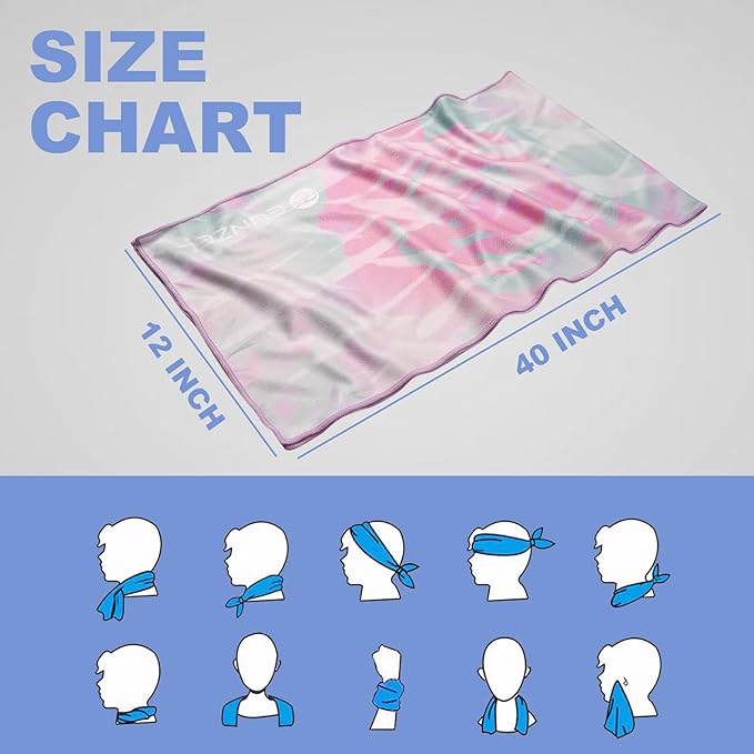 Cooling Towel, Ice Towel for Neck, Soft Microfiber Chilly Towel Stay Cool for Sports, Yoga, Running, Gym, Workout, Biking, Camping & Outdoor Activities 40"x12"