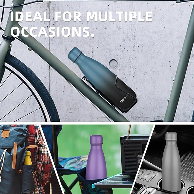 Insulated Water Bottle, 2 Pack-17oz Stainless Steel Water Bottles with straw lid, Metal Sports Water Bottles for Boys,Girls, Double Wall Vacuum BPA-Free Flask for School (Purple-Ocean Dream)