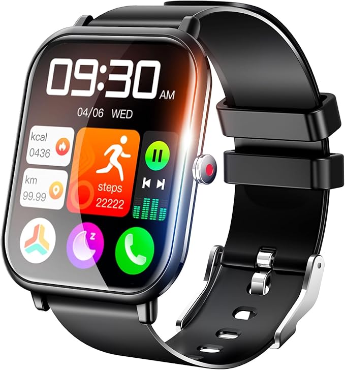 Smart Watch for Men Women, Fitness Tracker, 1.9" Smartwatches, 24 Sports Modes, Heart Rate/Sleep Monitor/Pedometer/Spo2/Step Counter, IP68 Waterproof, Ultra Thin, Long-Lasting Battery for Android iOS