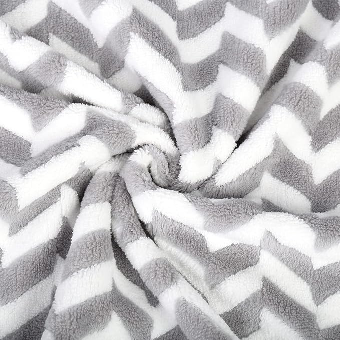 JML Microfiber Bath Towels, Bath Towel 2 Pack(30" x 60"), Oversized, Soft, Super Absorbent and Fast Drying, Multipurpose Use for Sports, Fitness, Yoga, Chevron Grey