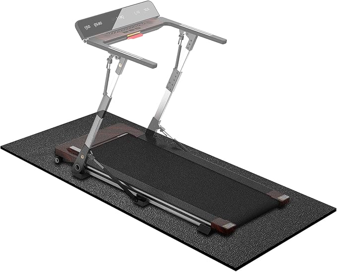 Treadmill Mat, 5'x2.5'/5.6'x2'/6.5'x3'/8'x3',6mm Thickness Exercise Equipment Mat for Carpet Hardwood Floors, Compatible with Walking Pad,Spin Bike,Elliptical Trainer,Rowing Machine