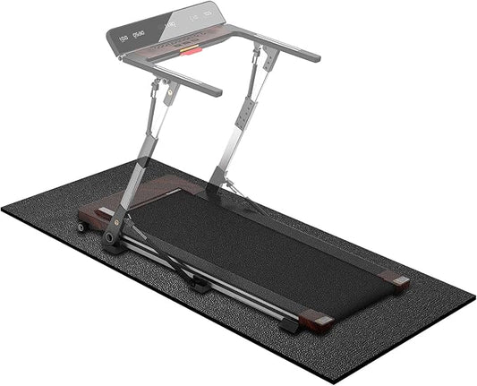 Treadmill Mat, 5'x2.5'/5.6'x2'/6.5'x3'/8'x3',6mm Thickness Exercise Equipment Mat for Carpet Hardwood Floors, Compatible with Walking Pad,Spin Bike,Elliptical Trainer,Rowing Machine