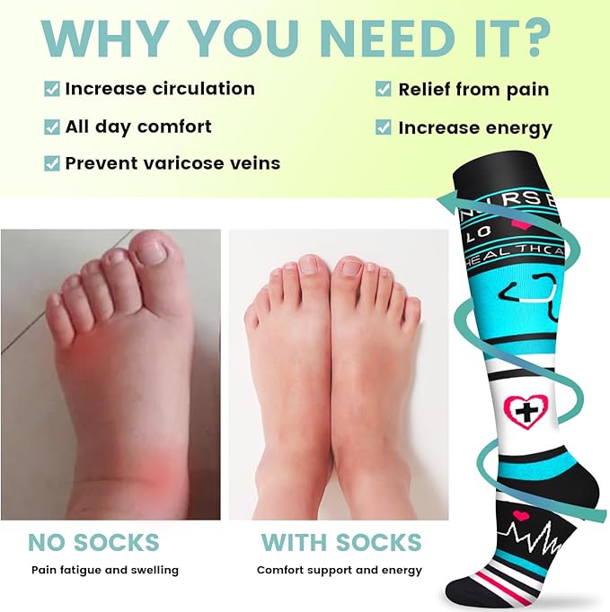 Iseasoo Copper Compression Socks (15-20 mmHg) for Men & Women - Running, Hiking, Cycling, Travel - Improves Circulation