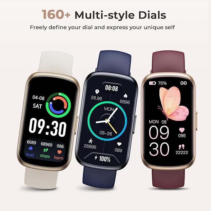 Fitness Tracker for Women Men, Smart Watch Band with 24/7 Heart Rate Blood Oxygen Sleep Monitor, Calories Step Tracker Pedometer 3ATM Waterproof Activity Tracker for Android iOS, Goldlight