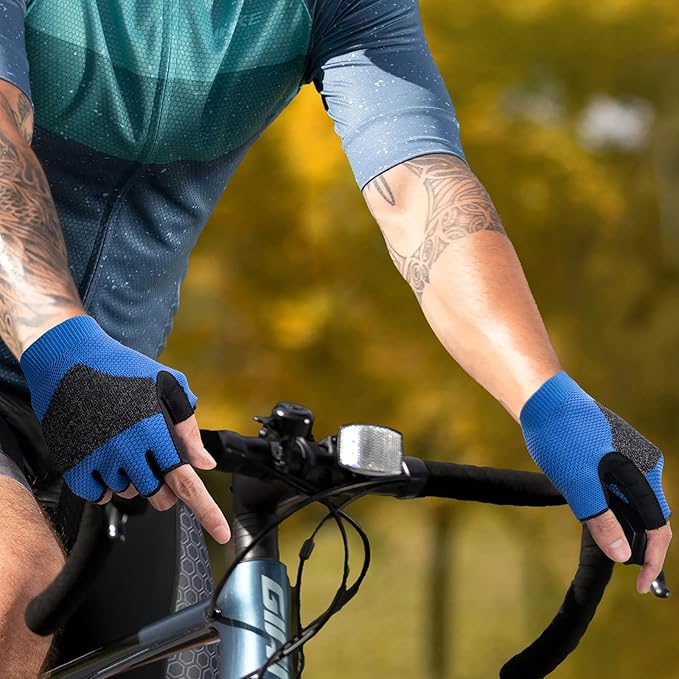 Cycling Gloves for Men Women, Half Finger Bike Gloves for Biking, Gym, Weight Lifting, Rowing, Riding, Outdoor Sports