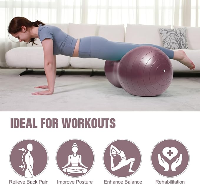 INPANY Peanut Ball - Exercise Ball for Labor Birthing, Anti-Burst Physical Therapy for Kids, Core Strength, Flexible Seating, Home & Gym Fintness, Sensory Chair Wiggle Seat for Girls and Boys