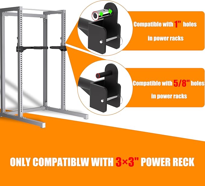 Muti-Grip Dip Bars Attachment for 2" x 2" Power Cage with 5/8" or 1" Hole, Non-Slip Wide & Narrow Grip Dips Double Handles, 600 lbs Capacity, Squat Rack Attachment for Dips, Inverted Rows, Push-Ups