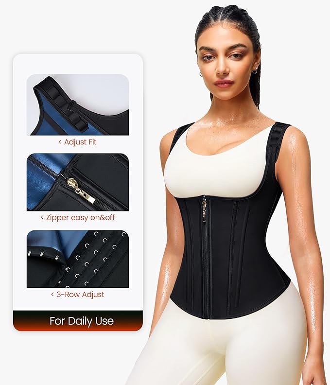Junlan Waist Trainer for Women - Sauna Suit Sweat Vest for Working Out