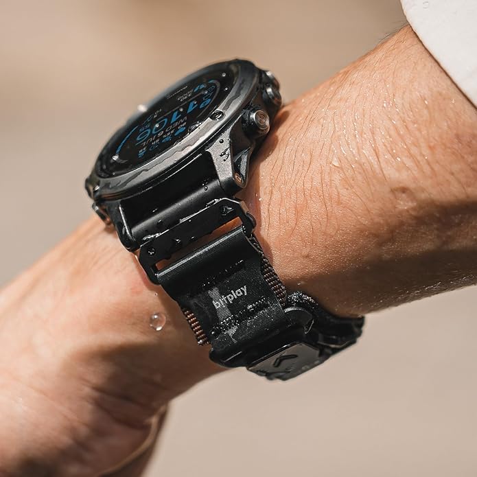 bitplay QuickFit Watch Band 22mm / 26mm – Magnetic Fidlock Buckle, Reinforced Nylon & Hypalon Strap, Compatible with Garmin Forerunner, Instinct, Quatix Series