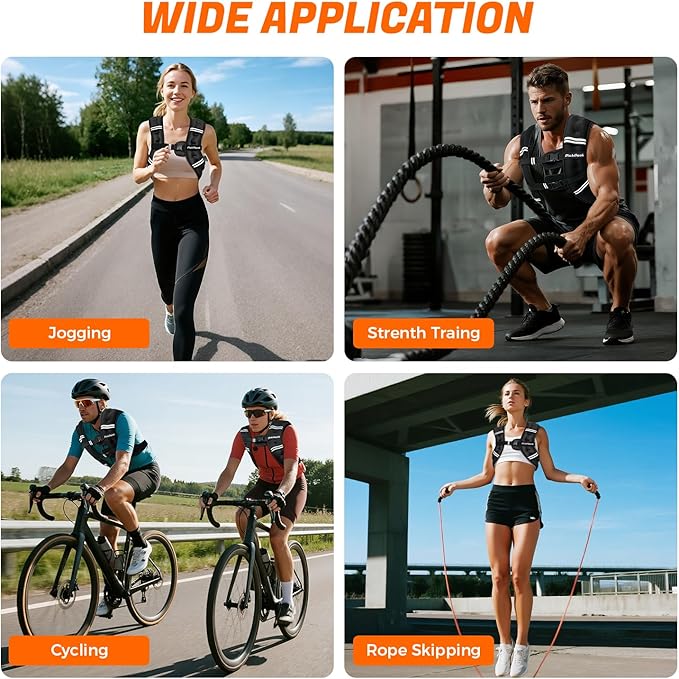 Weighted Vest for Woman Man 5lb/6lb/8lb/12lb/15lb/20lb/25lb/30lb Weighted Vest for Walking, Strength Training Weight Vest with Adjustable Buckle Detachable Phone Pouch for Running Workout