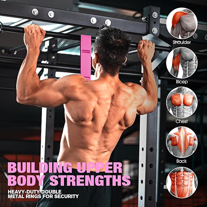 Pull Up Assistance Bands, Resistance Bands for Pull Up Bar Workout, Adjustable Heavy Duty Pull Up Assist Equipment with 4 Assistance Bands, Home Gym Fitness Exercise Strength Training