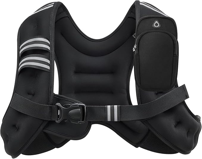 Weighted Vest for Men and Women 6lbs/8lbs/12lbs/16lbs/20lbs Adjustable Weights Rucking Vest for Walking, Strength, Training, Running